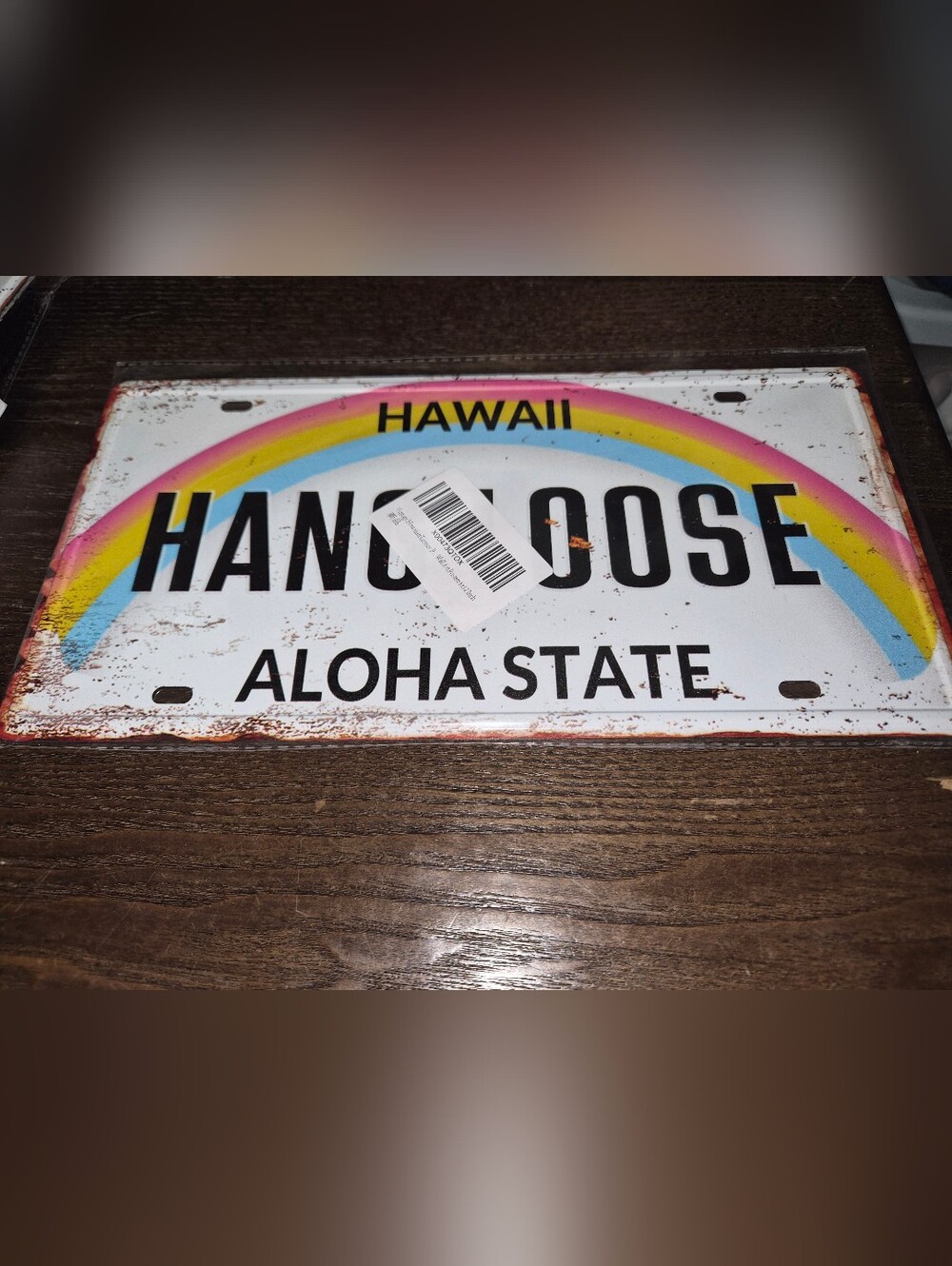 Hawaii Hang loose License Plate Rainbow Aloha State NWT